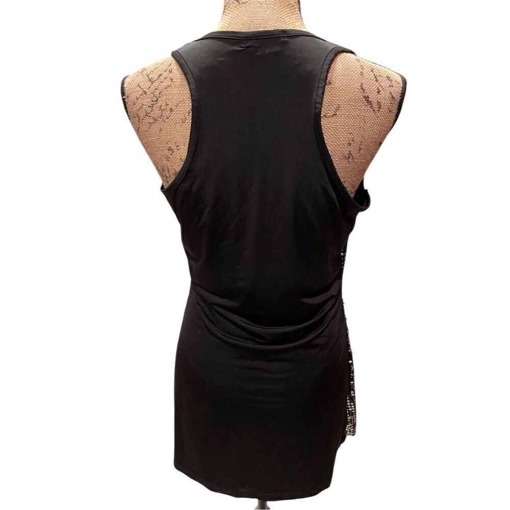 *3/$15 XOXO Women's L Sequin Racerback Mini Dress Silver & Black Sleeveless - Picture 7 of 10